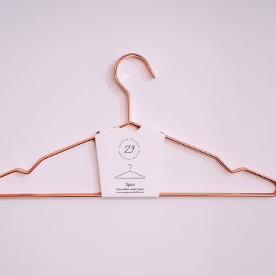 Set of 5 Copper Rose gold clothes hangers