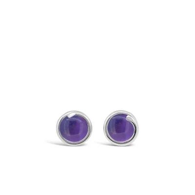 Amethyst Timeless Silver Stud Earrings