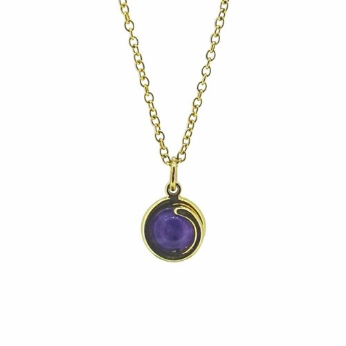 Amethyst Yellow Gold Delicate Necklace