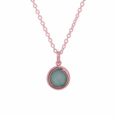 Aqua Jade Rose Gold Delicate Necklace