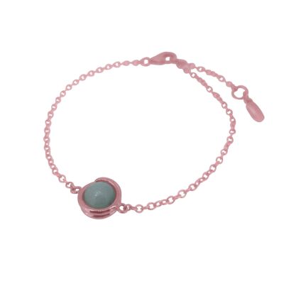 Pulsera elegante de oro rosa de jade verde