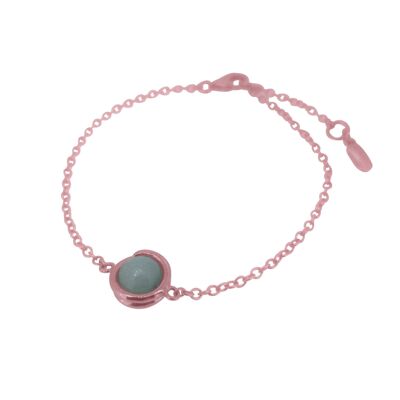 Bracelet élégant en or rose Aqua Jade