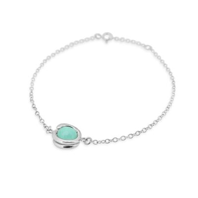 Pulsera elegante de plata Aqua Jade