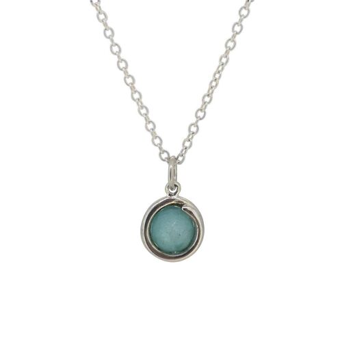 Aqua Jade Silver Delicate Necklace