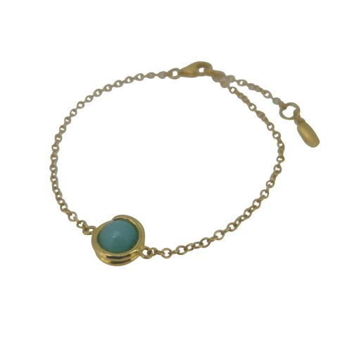 Aqua Jade Yellow Gold Elegant Bracelet