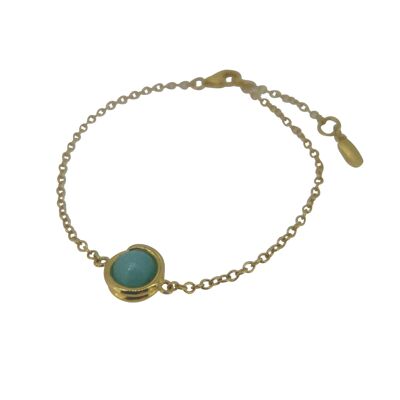 Elegantes Armband aus Aqua-Jade-Gelbgold