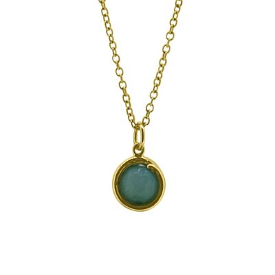 Collar Aqua Jade Oro Amarillo