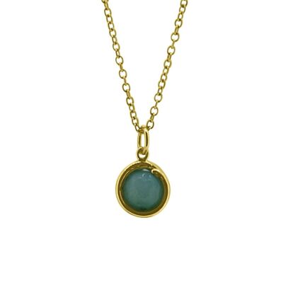 Aqua Jade Yellow Gold Necklace