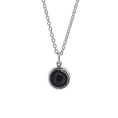 Collier Délicat Argent Onyx Noir