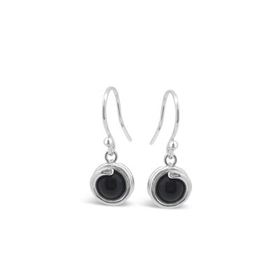 Black Onyx Timeless Silver Drop Earrings