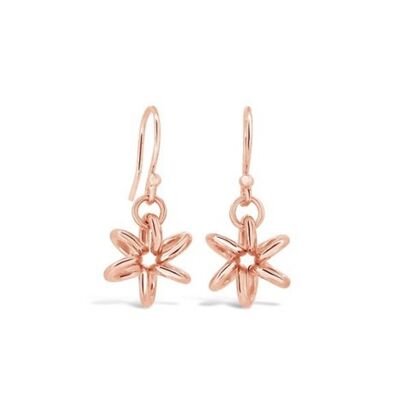 Daffodil Flower Rose Gold Drop Earrings