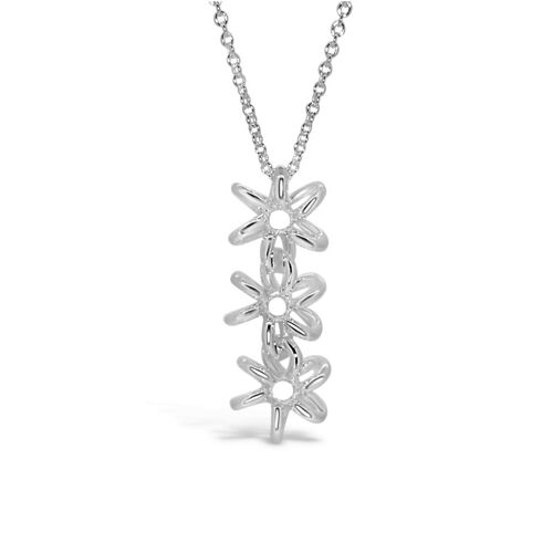 Daffodil Flower Silver Drop Necklace