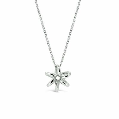 Narzissen-Blumen-Silber-Halskette