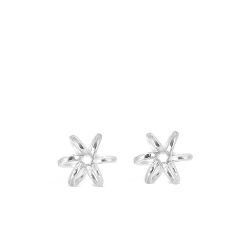 Daffodil Flower Silver Stud Earrings