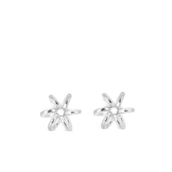 Boucles d'Oreilles Tige Argent Fleur Jonquille 1