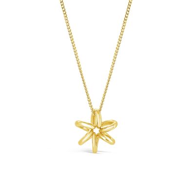 Daffodil Flower Yellow Gold Necklace