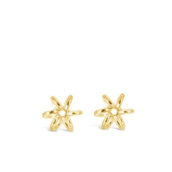 Boucles D'Oreilles Tige Fleur Jonquille Or Jaune 1