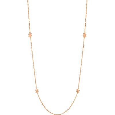 Collana lunga in oro rosa con catena a margherita