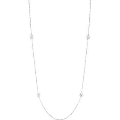 Collier long en argent avec chaîne marguerite