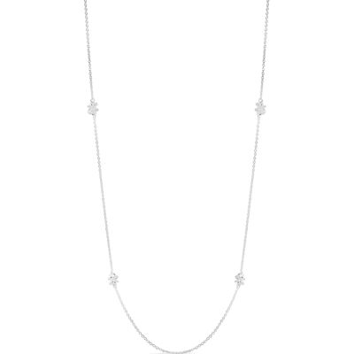 Gänseblümchenkette Silber lange Halskette