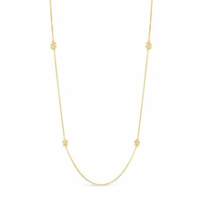 Daisy Chain Yellow Gold Long Necklace