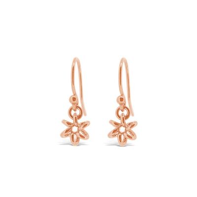 Daisy Flower Rose Gold Drop Earrings