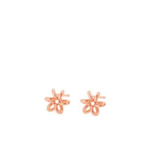 Daisy Flower Rose Gold Stud Earrings
