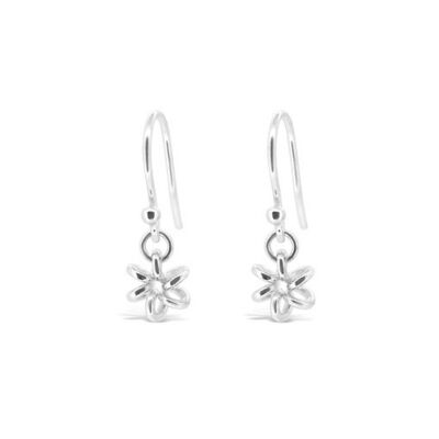 Boucles d'oreilles pendantes en argent marguerite