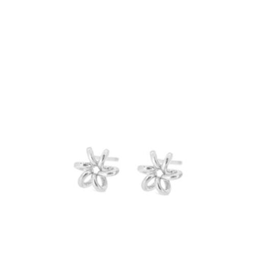 Daisy Flower Silver Stud Earrings