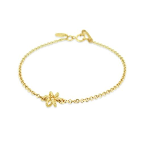 Daisy Flower Yellow Gold Delicate Bracelet