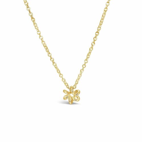 Daisy Flower Yellow Gold Necklace