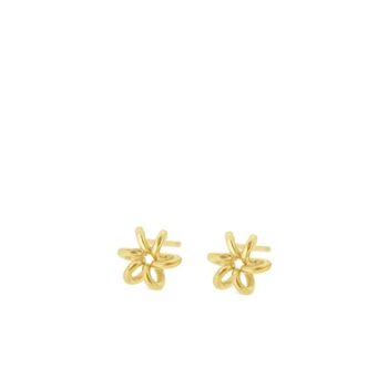 Boucles D'oreilles Tiges Or Jaune Fleur Marguerite 1