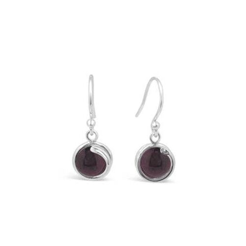 Garnet Timeless Silver Drop Earrings