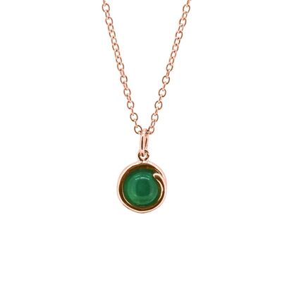 Green Agate Rose Gold Delicate Necklace