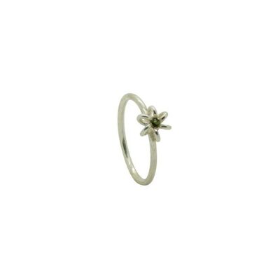Grüner Turmalin-Silber-Gänseblümchen-Blumen-Ring