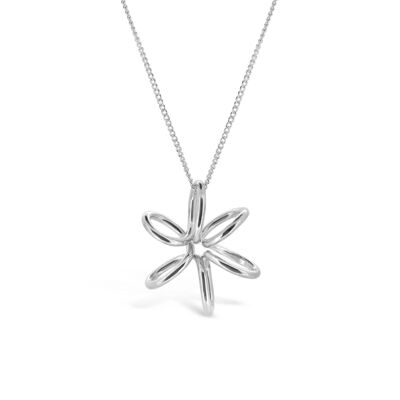 Lily Flower Silver Necklace