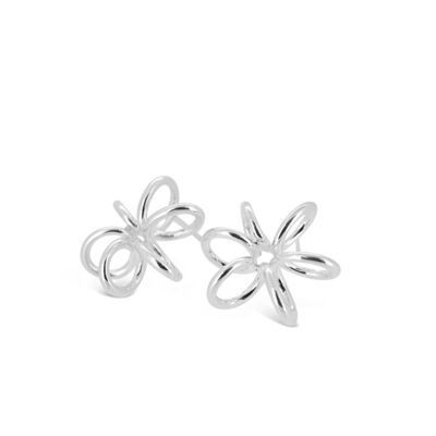 Lily Flower Silver Stud Earrings