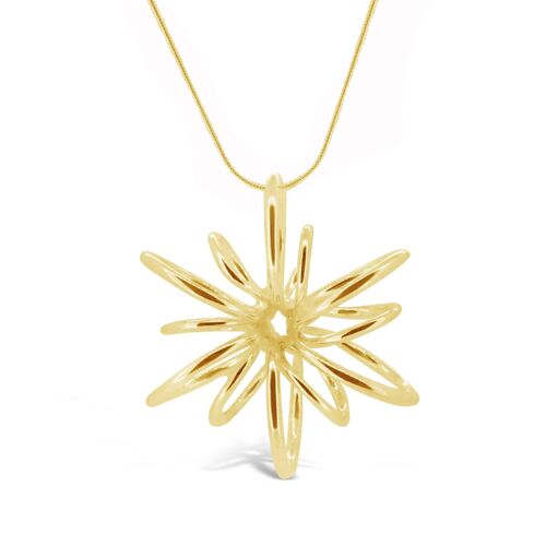 Lotus Flower Yellow Gold Necklace