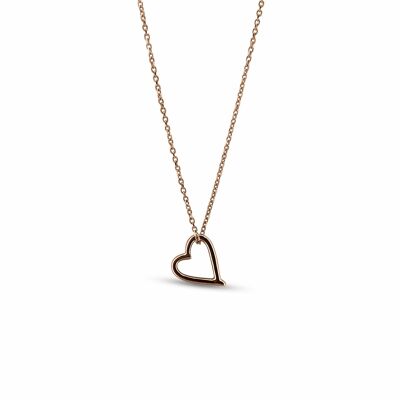 Collana in oro rosa con cuore d'amore