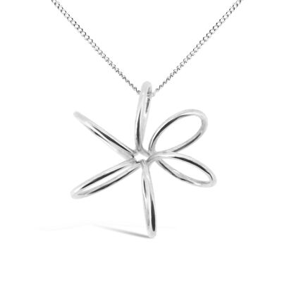 Collier fleur d'orchidée en argent