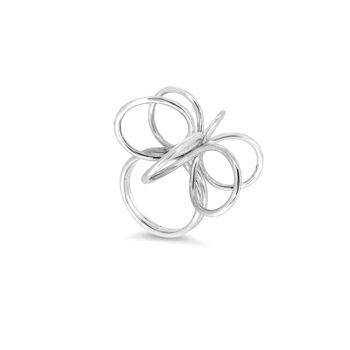 Bague fleur d'orchidée en argent 4