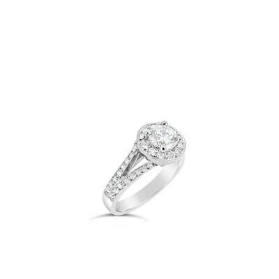 Anello di fidanzamento con diamanti in platino Tipo 1 Opzione 4