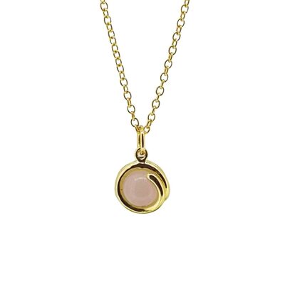 Collana delicata in oro rosa con quarzo