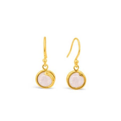 Rose Quartz Gold Drop Timeless Earrings