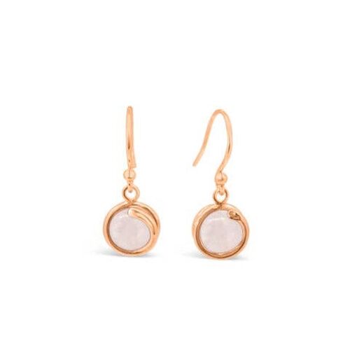 Rose Quartz Rose Gold Drop Timeless Earrings