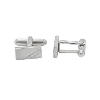 Boutons de manchette classiques en argent 3