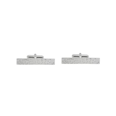 Silver Hammered Cufflinks For Him