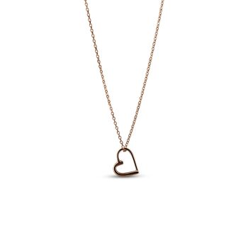 Collier Doux Coeur Or Rose 16" 1