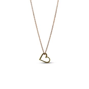 Collier Doux Coeur Or Rose 16" 2