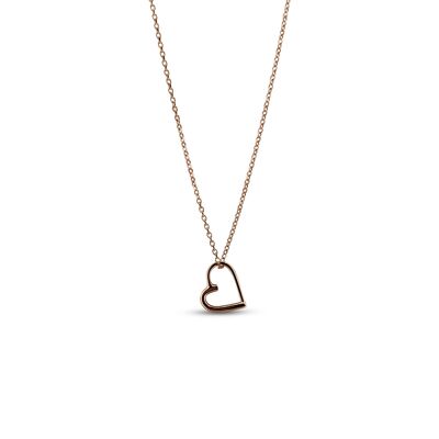 Roségoldene Halskette mit süßem Herz, 45,7 cm